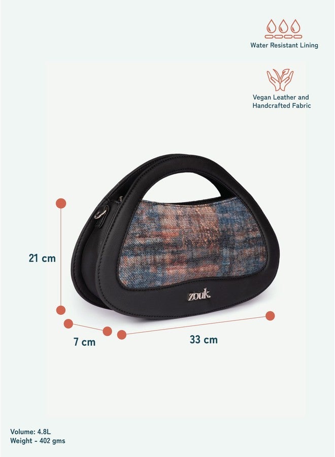 ZOUK حقيبة زوك ناديا النسائية - حقيبة كروس أنيقة بمقبض علوي مفتوح | حقيبة كتف مصنوعة يدويًا مع جيوب متعددة وبطانة مقاومة للماء | مناسبة للاستخدام الرسمي وغير الرسمي | تريوند باروك - Image 5